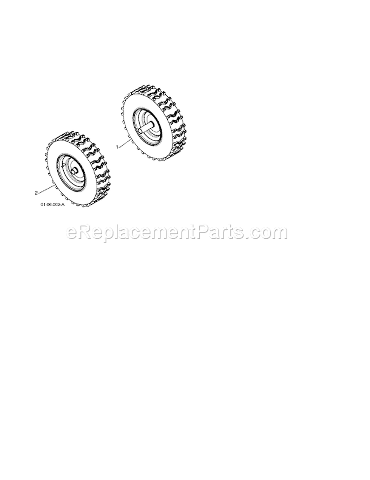 Wheels Diagram and Parts List for 917253580  Craftsman Snow Blower