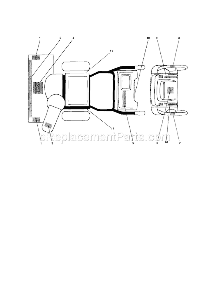 Decals Diagram and Parts List for 917253580  Craftsman Snow Blower