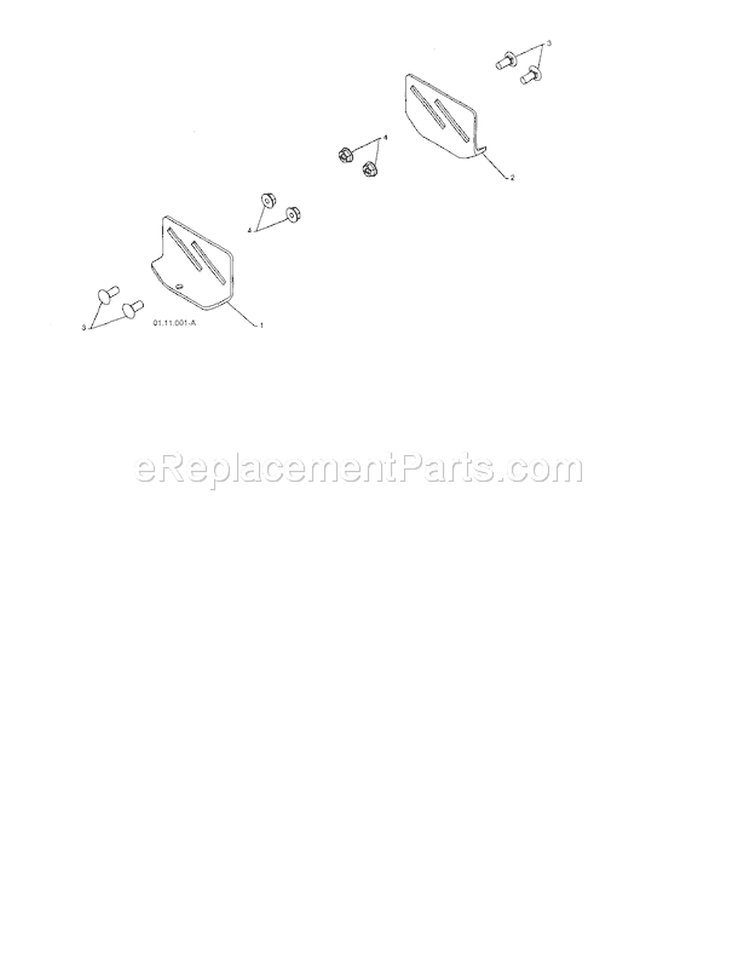 Skid Plate Diagram and Parts List for 917253580  Craftsman Snow Blower