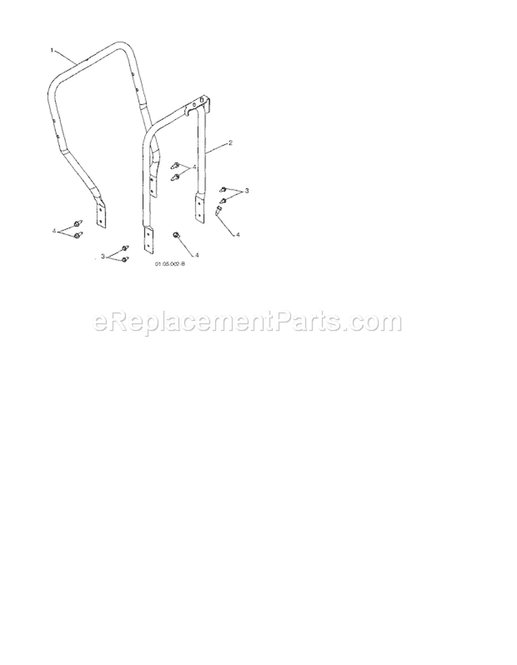 Lower Handle Diagram and Parts List for 917253580  Craftsman Snow Blower