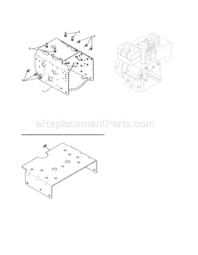 Engine / Frame / Mount Plate Diagram and Parts List for 917253581  Craftsman Snow Blower