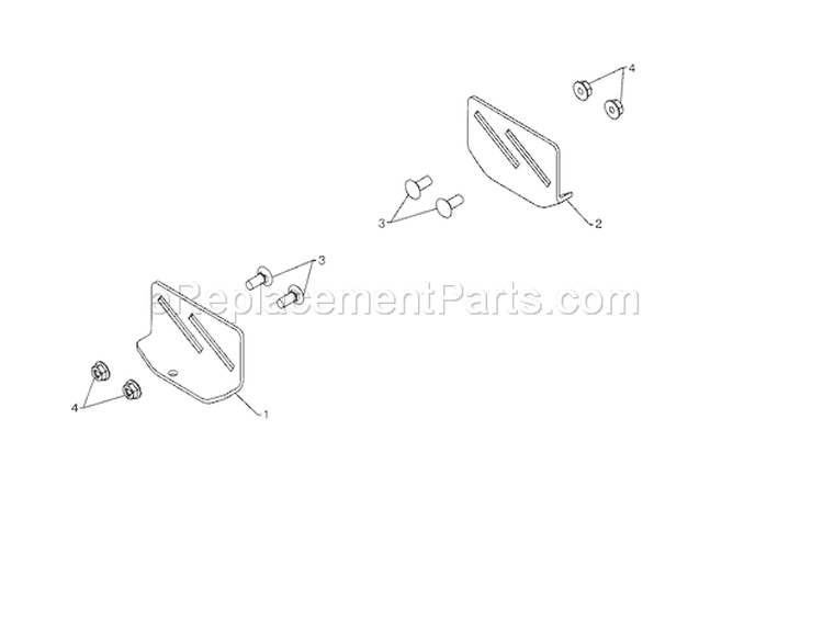 Skid Plates Diagram and Parts List for 917253581  Craftsman Snow Blower