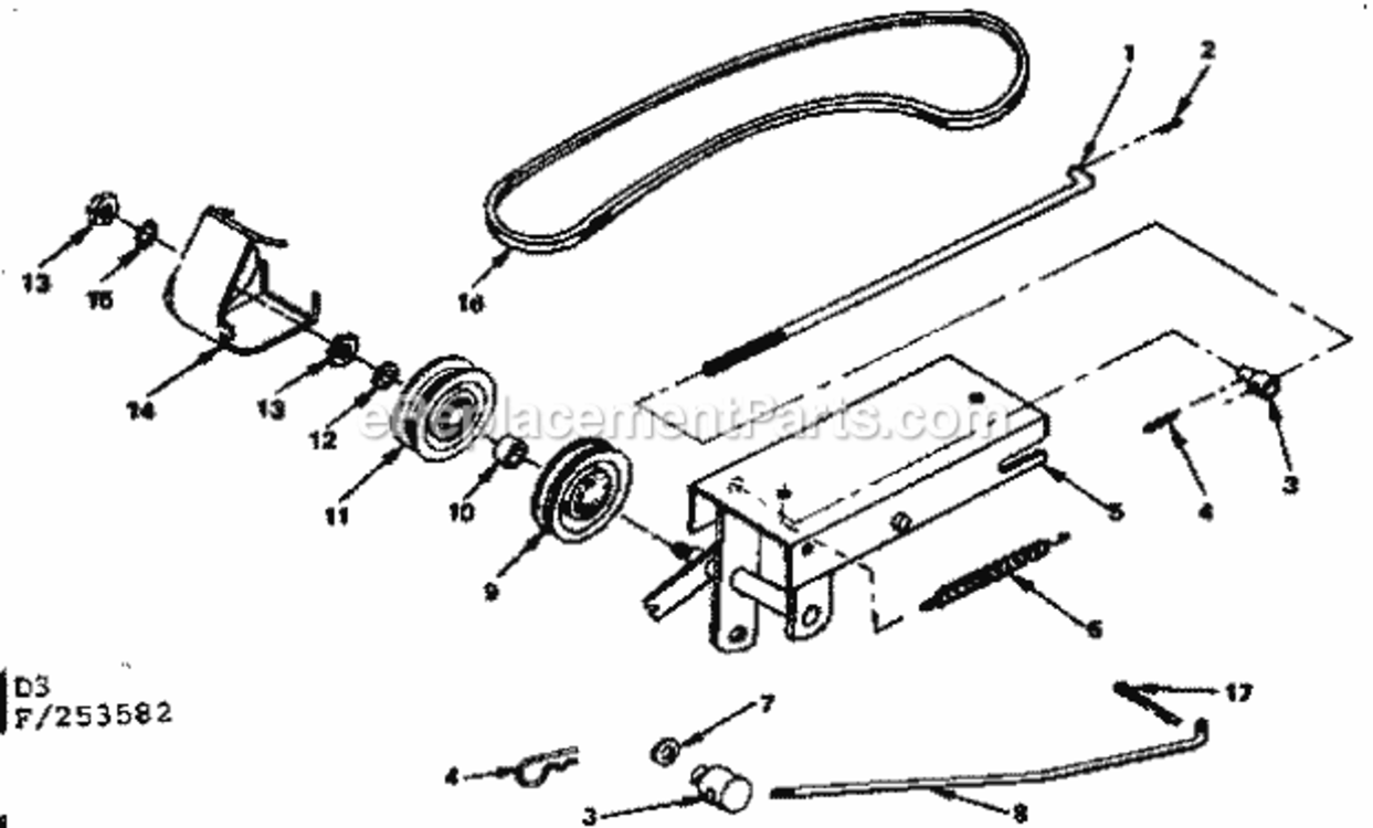 Page D Diagram and Parts List for 917253582  Craftsman Lawn Tractor