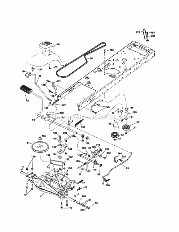 Page C Diagram and Parts List for 917253630  Craftsman Lawn Tractor