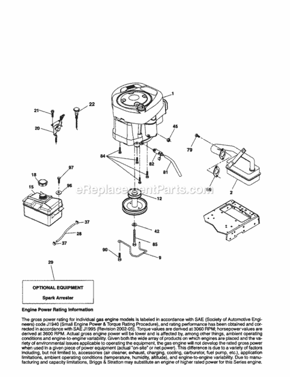 Page H Diagram and Parts List for 917253630  Craftsman Lawn Tractor