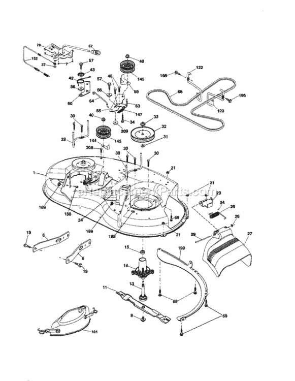Page J Diagram and Parts List for 917253631  Craftsman Lawn Tractor