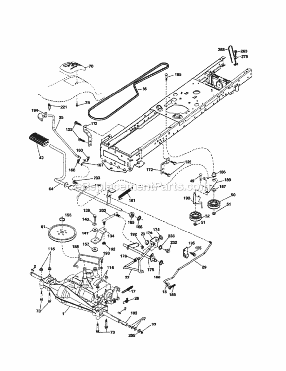 Page C Diagram and Parts List for 917253631  Craftsman Lawn Tractor