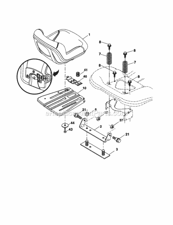 Page E Diagram and Parts List for 917253631  Craftsman Lawn Tractor