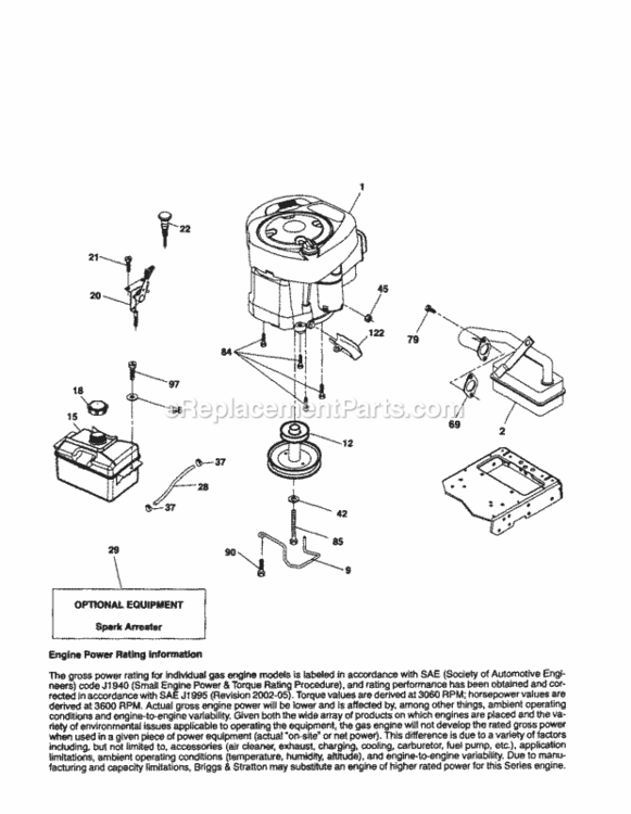 Page H Diagram and Parts List for 917253631  Craftsman Lawn Tractor