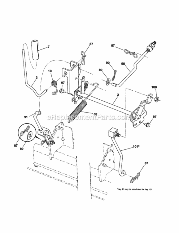 Page J Diagram and Parts List for 917253640  Craftsman Lawn Tractor