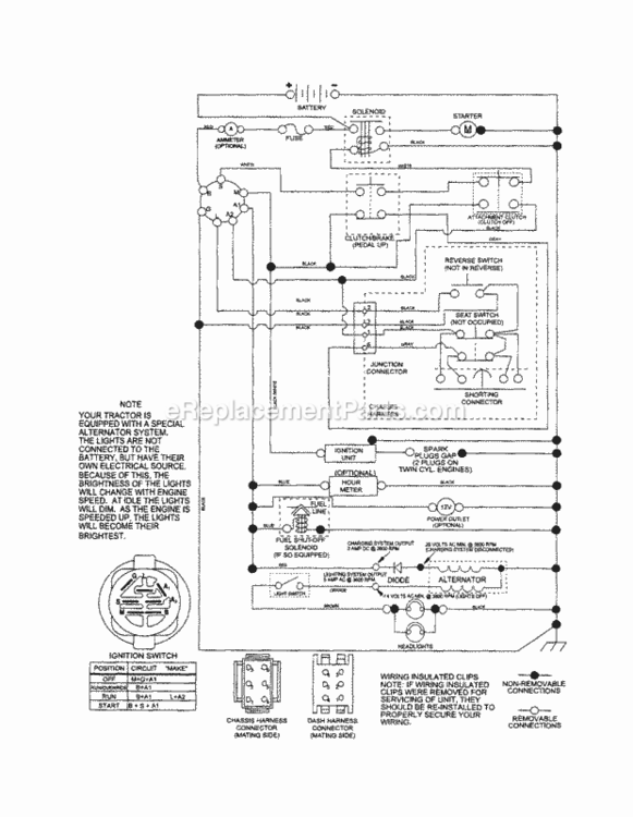 Page K Diagram and Parts List for 917253640  Craftsman Lawn Tractor