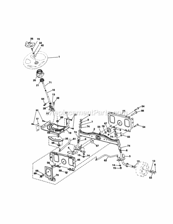 Page E Diagram and Parts List for 917253640  Craftsman Lawn Tractor