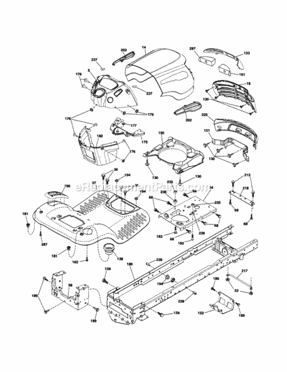 Page B Diagram and Parts List for 917253641  Craftsman Lawn Tractor