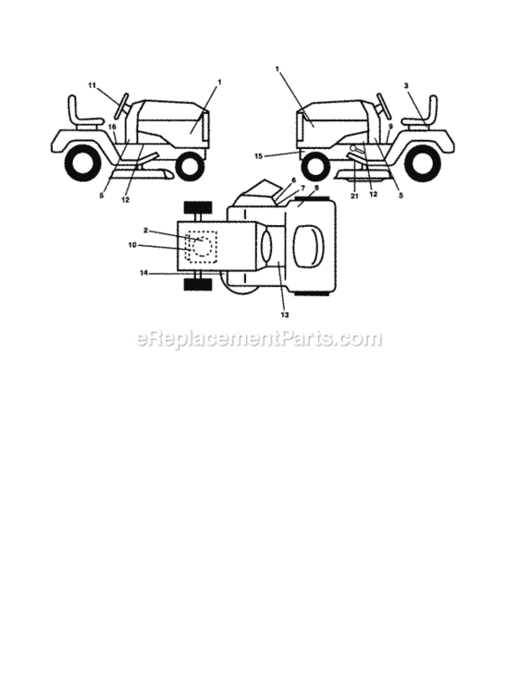 Page F Diagram and Parts List for 917253641  Craftsman Lawn Tractor
