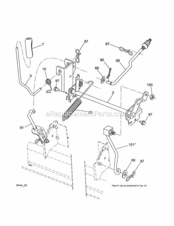 Page J Diagram and Parts List for 917253642  Craftsman Lawn Tractor