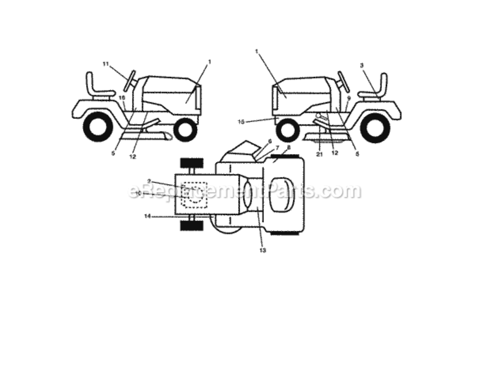 Page F Diagram and Parts List for 917253642  Craftsman Lawn Tractor