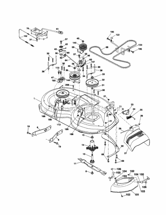 Page J Diagram and Parts List for 917253650  Craftsman Lawn Tractor