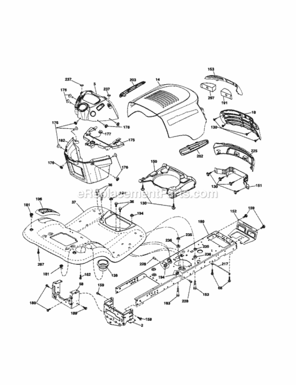 Page B Diagram and Parts List for 917253650  Craftsman Lawn Tractor