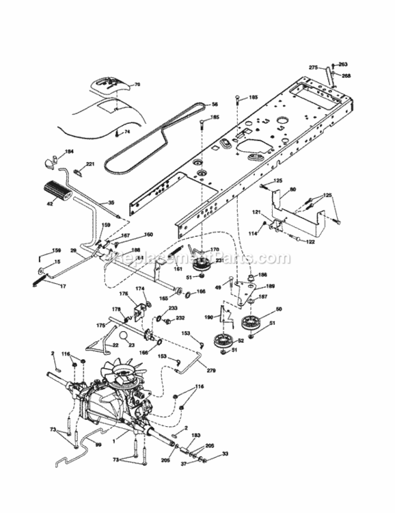 Page C Diagram and Parts List for 917253650  Craftsman Lawn Tractor