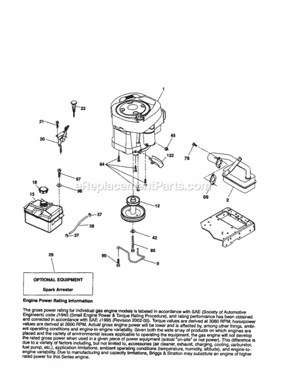 Page H Diagram and Parts List for 917253653  Craftsman Lawn Tractor