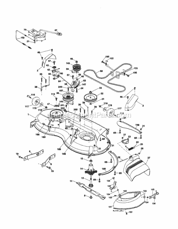 Page J Diagram and Parts List for 917253691  Craftsman Lawn Tractor
