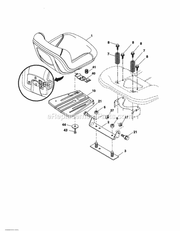 Page E Diagram and Parts List for 917253691  Craftsman Lawn Tractor