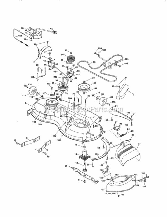 Page J Diagram and Parts List for 917253692  Craftsman Lawn Tractor