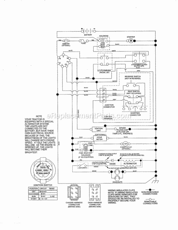 Page K Diagram and Parts List for 917253692  Craftsman Lawn Tractor