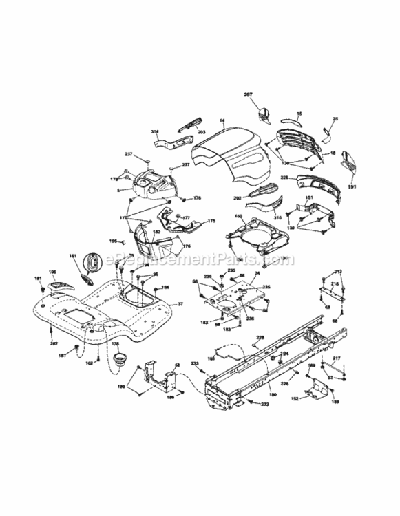 Page B Diagram and Parts List for 917253700  Craftsman Lawn Tractor
