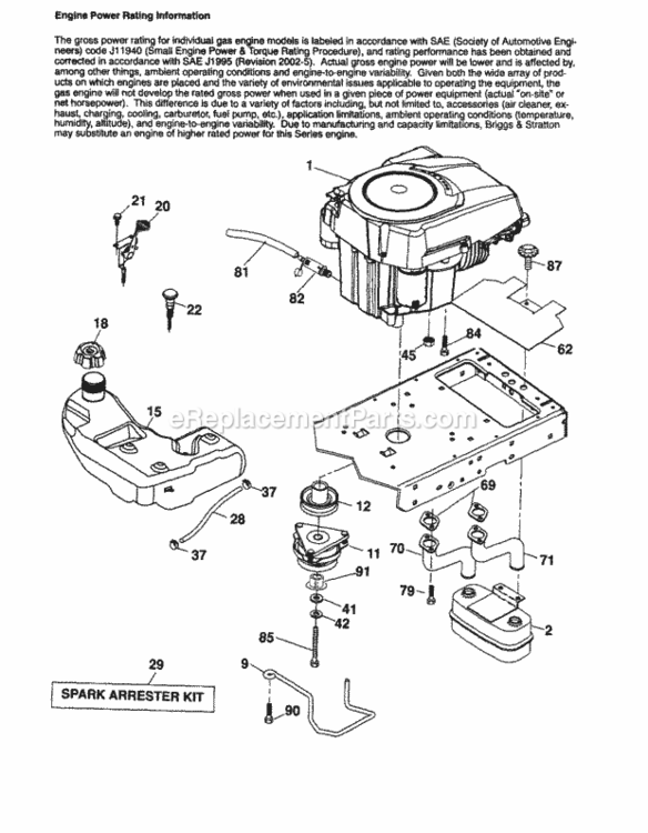 Page D Diagram and Parts List for 917253700  Craftsman Lawn Tractor