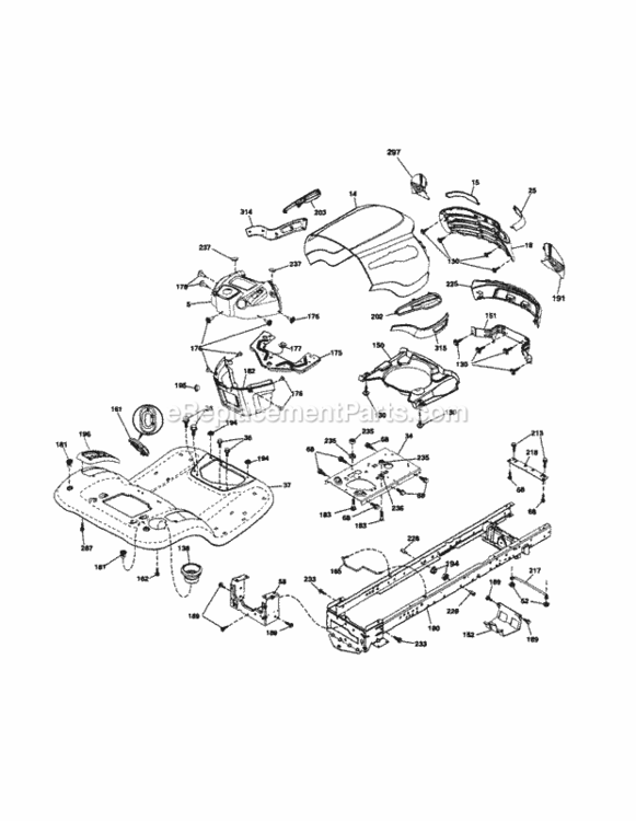 Page B Diagram and Parts List for 917253701  Craftsman Lawn Tractor