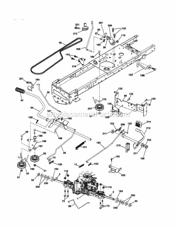 Page C Diagram and Parts List for 917253701  Craftsman Lawn Tractor