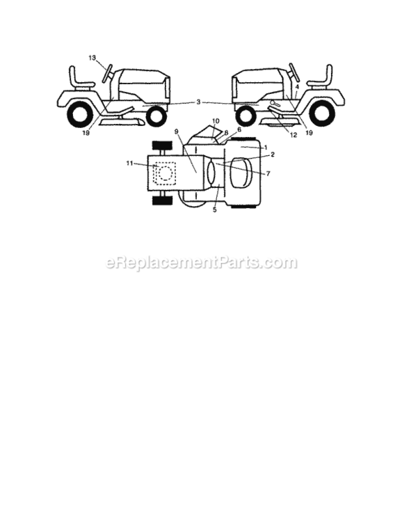 Page H Diagram and Parts List for 917253701  Craftsman Lawn Tractor