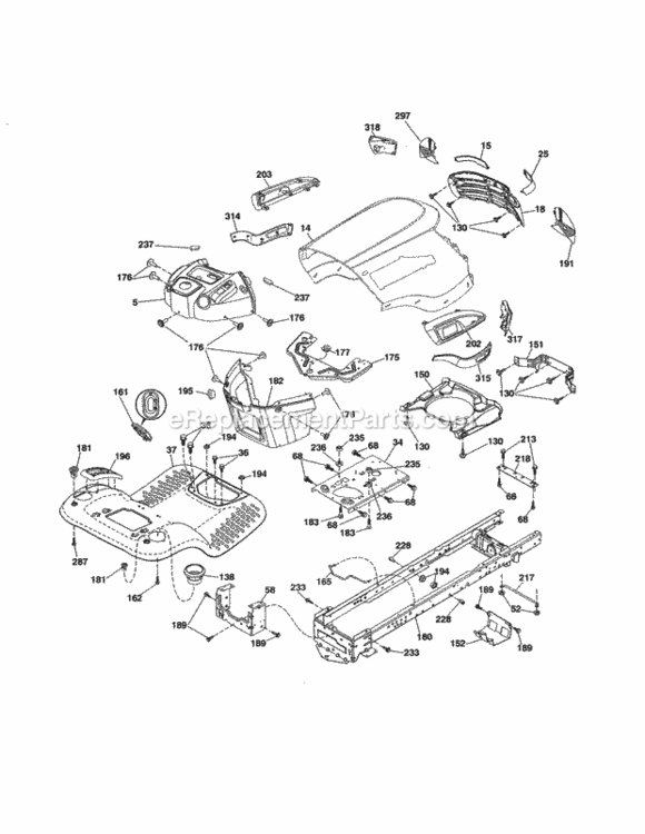 Page B Diagram and Parts List for 917253702  Craftsman Lawn Tractor