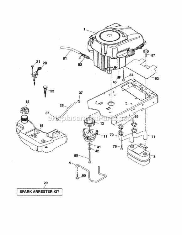 Page D Diagram and Parts List for 917253702  Craftsman Lawn Tractor