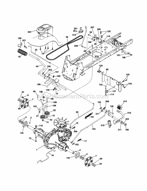 Page C Diagram and Parts List for 917253710  Craftsman Lawn Tractor