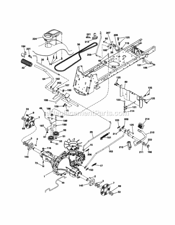 Page C Diagram and Parts List for 917253711  Craftsman Lawn Tractor