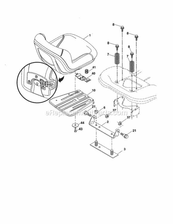 Page K Diagram and Parts List for 917253712  Craftsman Lawn Tractor