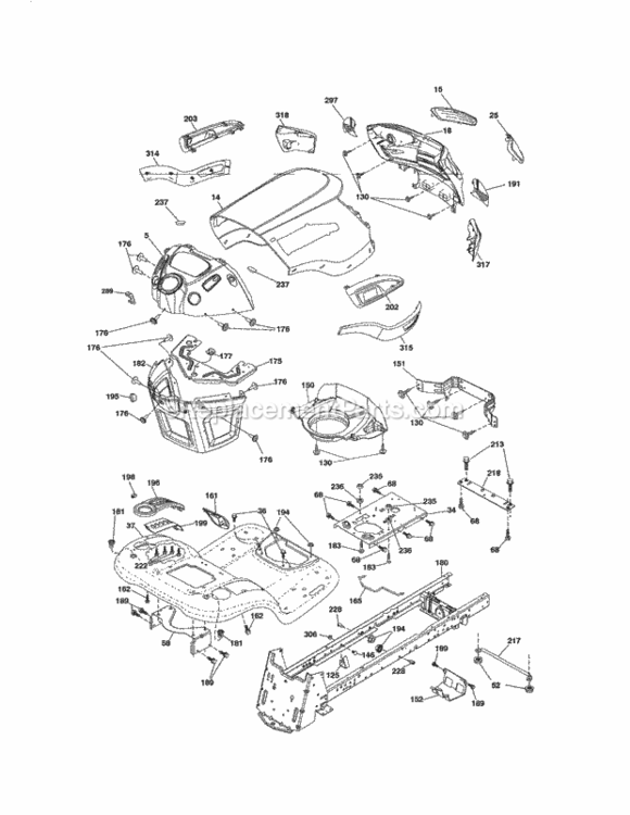 Page G Diagram and Parts List for 917253714  Craftsman Lawn Tractor