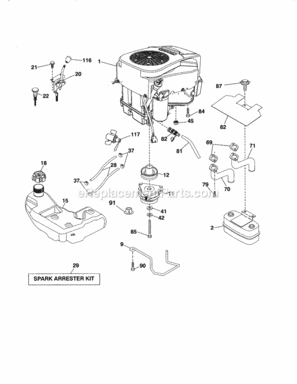 Page I Diagram and Parts List for 917253714  Craftsman Lawn Tractor