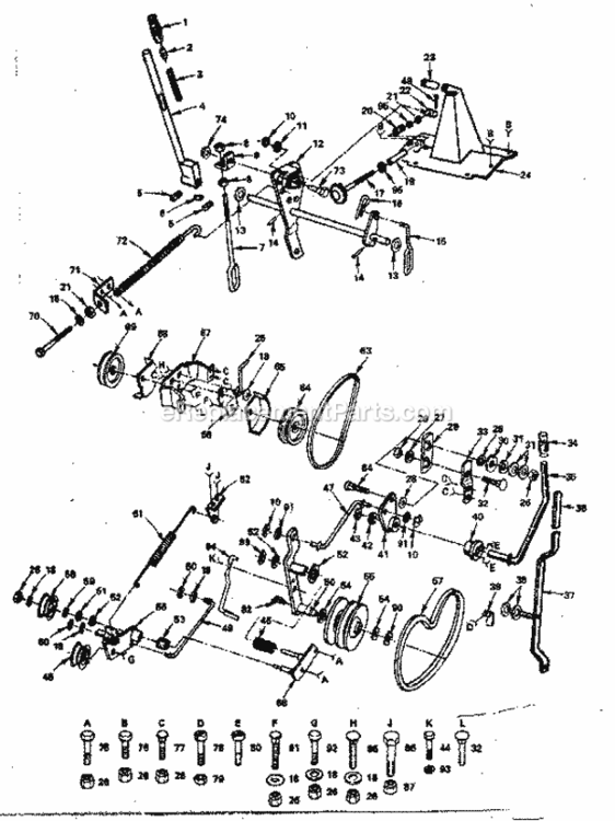 Page C Diagram and Parts List for 917253715  Craftsman Lawn Tractor