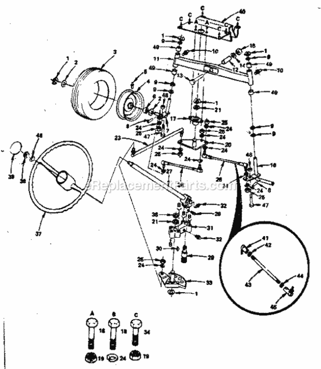 Page D Diagram and Parts List for 917253715  Craftsman Lawn Tractor