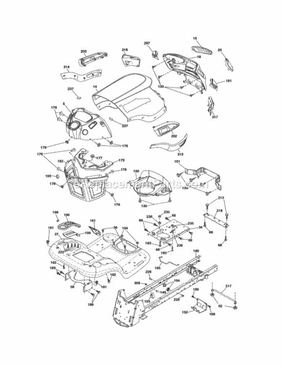 Page G Diagram and Parts List for 917253715  Craftsman Lawn Tractor