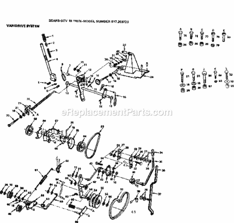 Page C Diagram and Parts List for 917253723  Craftsman Lawn Tractor
