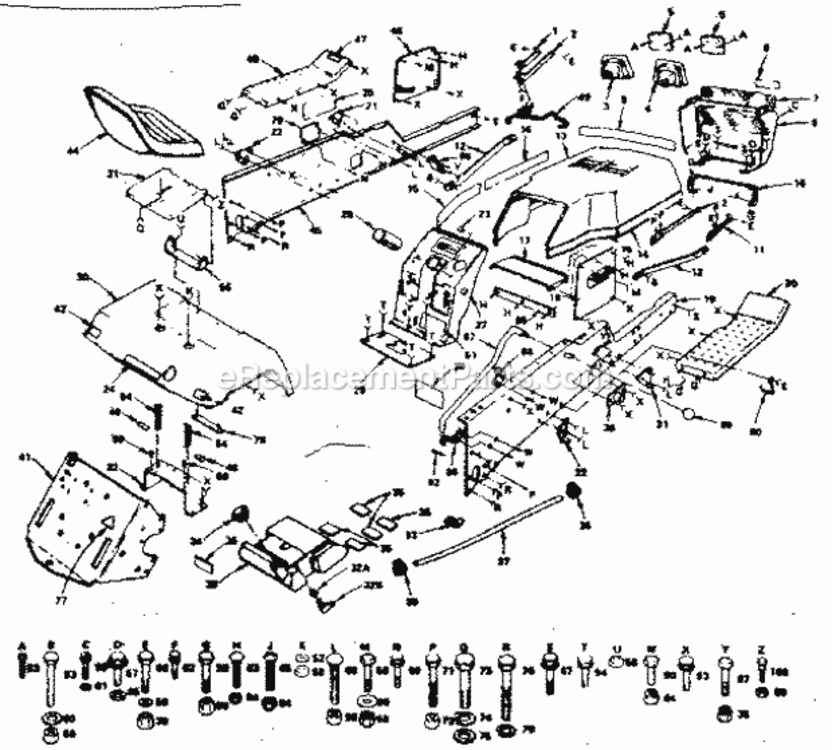 Page B Diagram and Parts List for 917253745  Craftsman Lawn Tractor