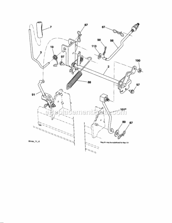 Page H Diagram and Parts List for 917253790  Craftsman Lawn Tractor
