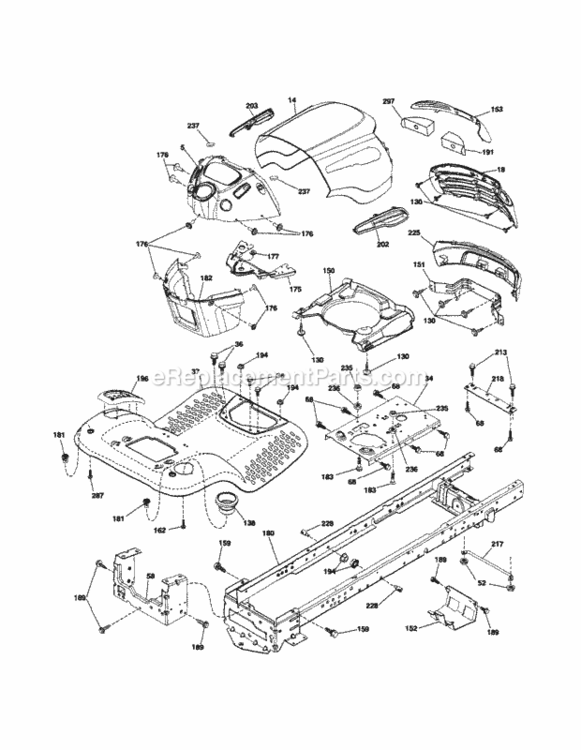 Page B Diagram and Parts List for 917253792  Craftsman Lawn Tractor