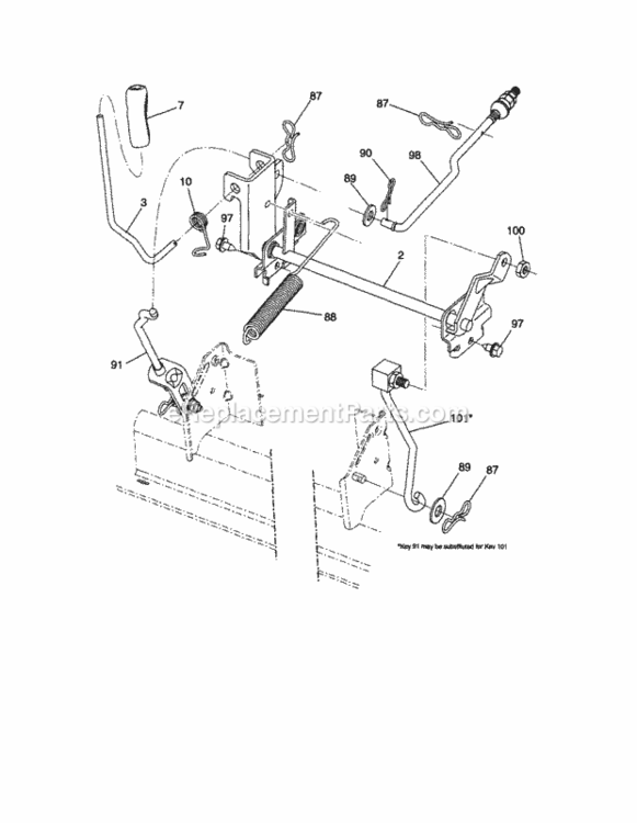 Page H Diagram and Parts List for 917253792  Craftsman Lawn Tractor