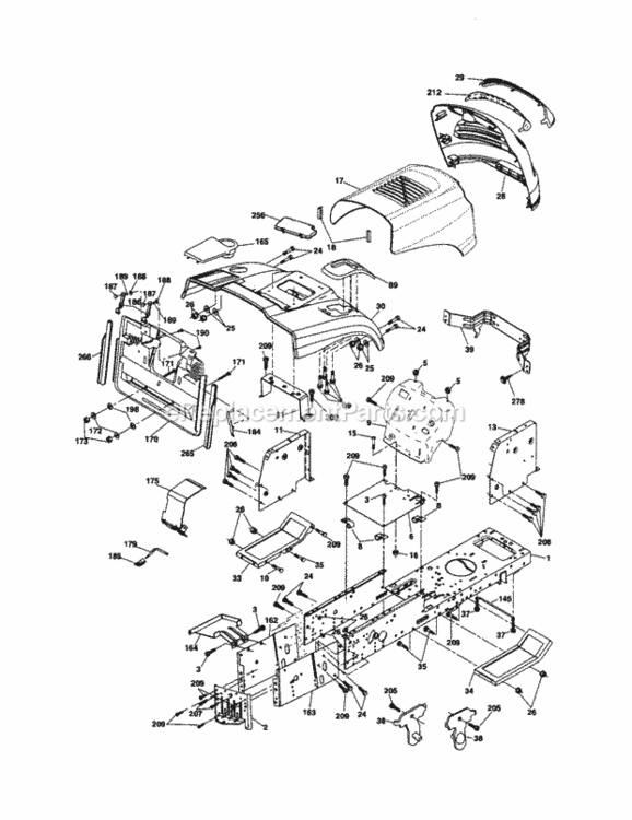 Page B Diagram and Parts List for 917253800  Craftsman Lawn Tractor
