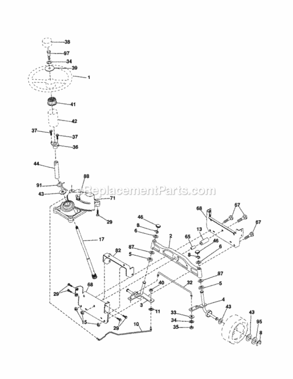 Page E Diagram and Parts List for 917253800  Craftsman Lawn Tractor